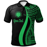 Northern Mariana Islands Custom Polo Shirt Green Polynesian Tentacle Tribal Pattern Unisex Green - Polynesian Pride