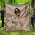 Guam Premium Quilt - Hibiscus Flowers Vintage Style Nude - Polynesian Pride