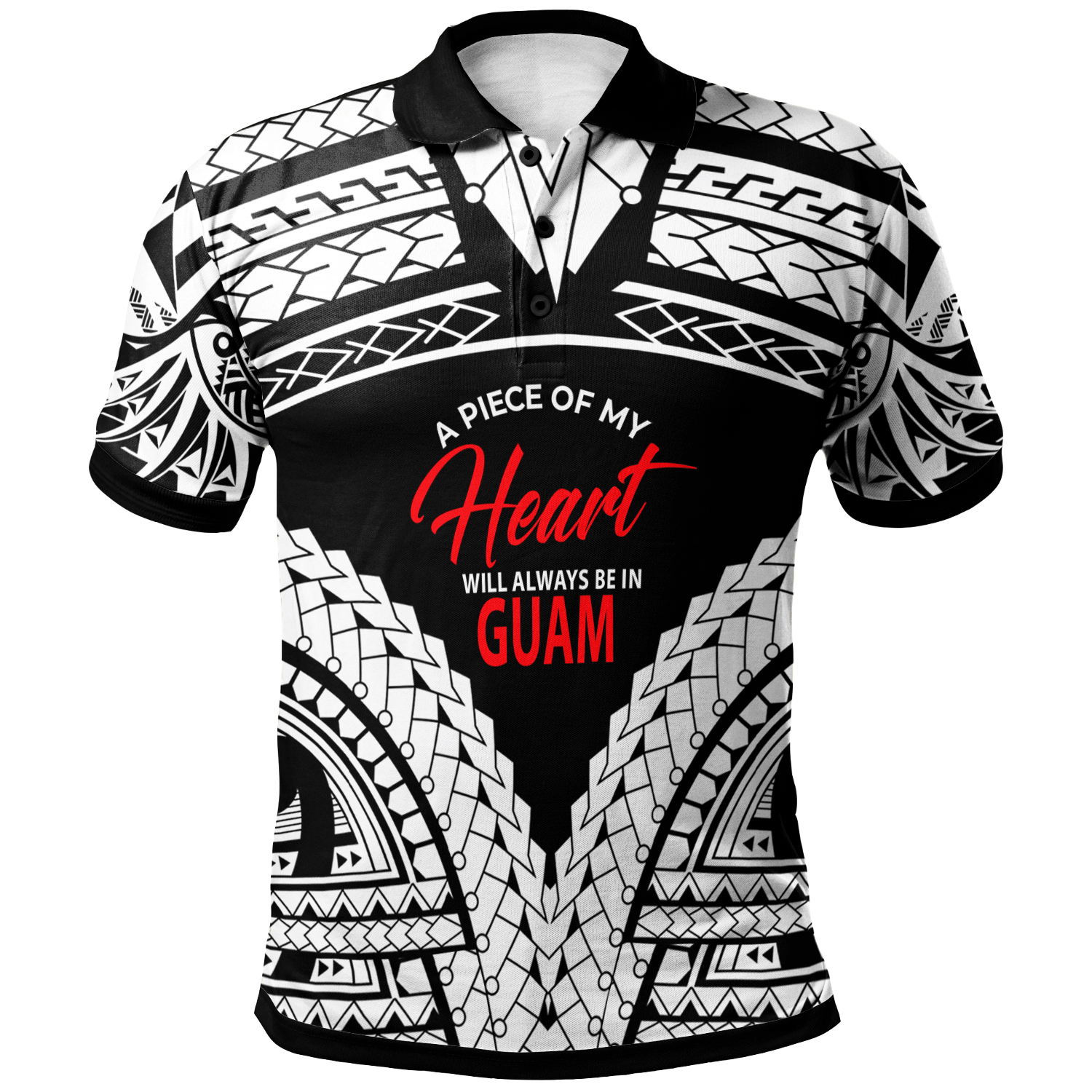 Guam Polo Shirt A Piece Of My Heart White Color Unisex White - Polynesian Pride