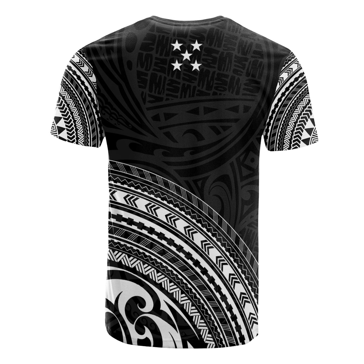 Gambier Islands All Over T Shirt Gambier Islands Polynesian Tribal Black Version - Polynesian Pride