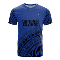 Gambier Islands All Over T Shirt Gambier Islands Polynesian Tribal Blue Version Unisex Blue - Polynesian Pride