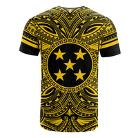 Gambier Islands T Shirt National Coat of Arms Polynesian Gold Black - Polynesian Pride
