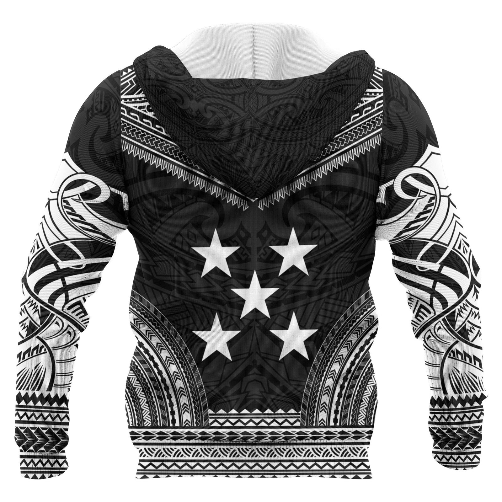 Gambier Islands Polynesian Chief Custom Zip up Hoodie Black Version Unisex Black - Polynesian Pride