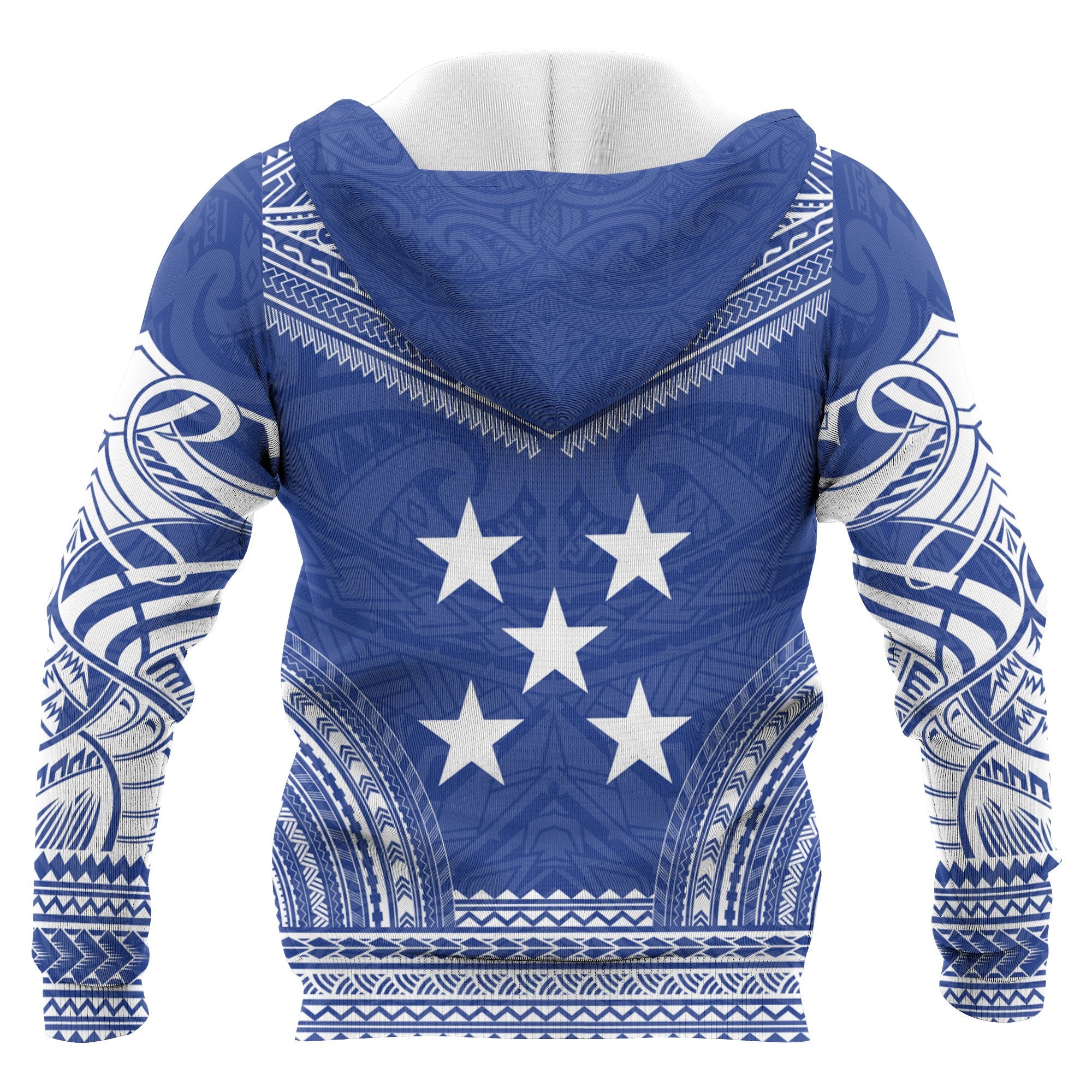 Gambier Islands Polynesian Chief Custom Hoodie Flag Version Unisex Blue - Polynesian Pride