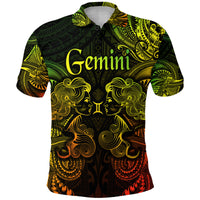 Custom Gemini Zodiac Polynesian Polo Shirt Unique Style Reggae LT8 - Polynesian Pride