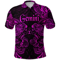 Custom Gemini Zodiac Polynesian Polo Shirt Unique Style Pink LT8 - Polynesian Pride