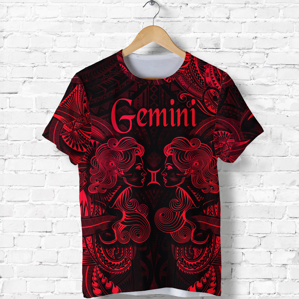 Gemini Zodiac Polynesian T Shirt Unique Style Red LT8 - Polynesian Pride
