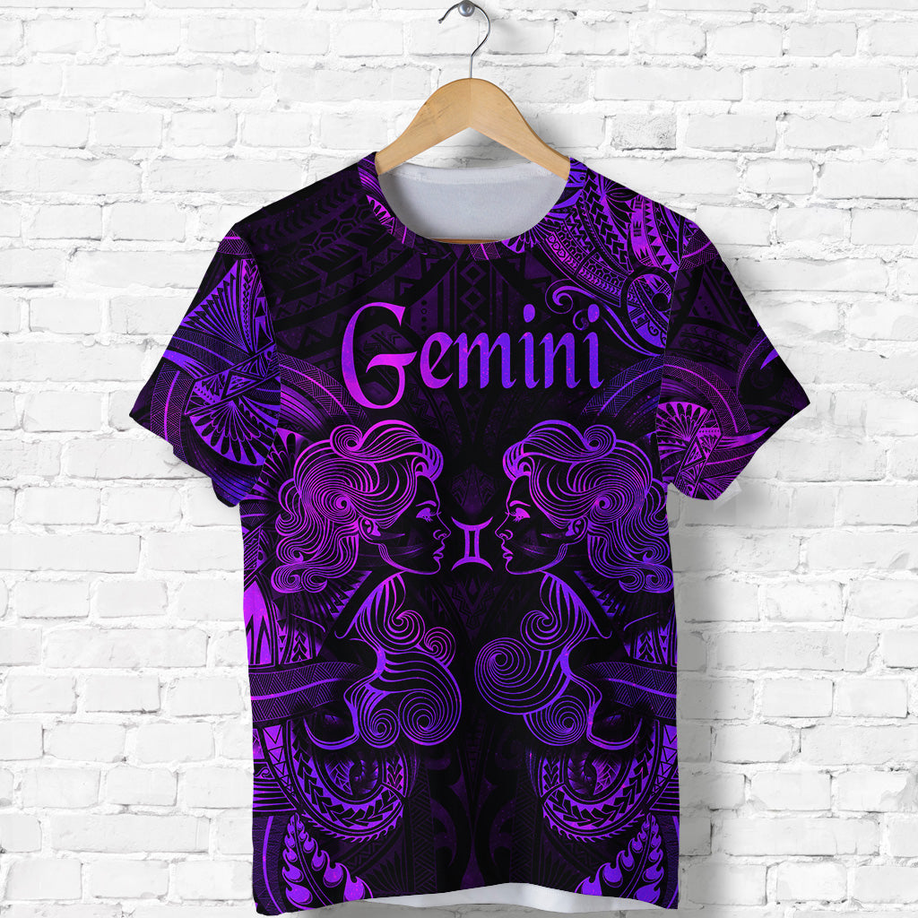 Gemini Zodiac Polynesian T Shirt Unique Style Purple LT8 - Polynesian Pride