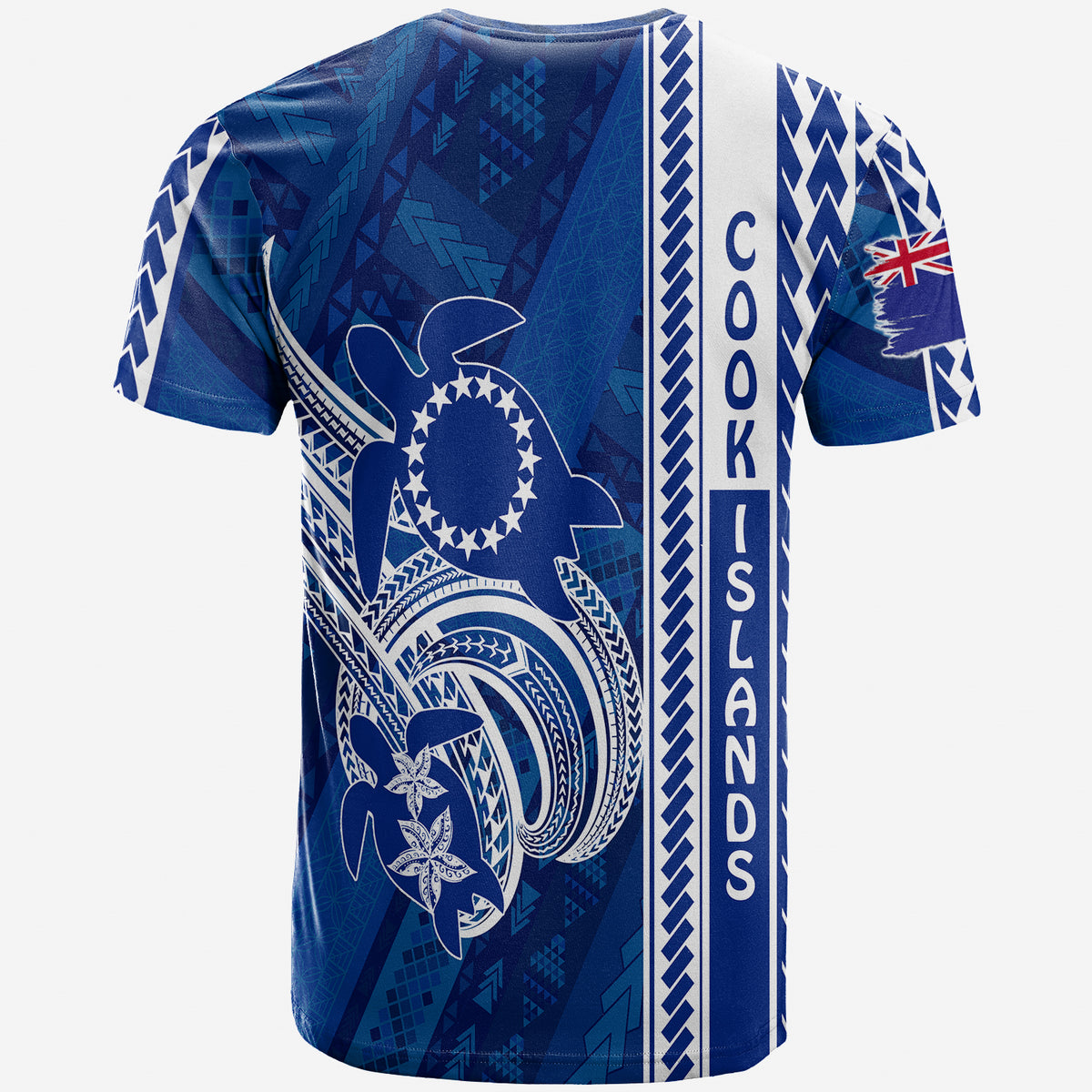 Cook Islands Turtle With Polynesian Geometrical Pattern T Shirt LT7 - Polynesian Pride