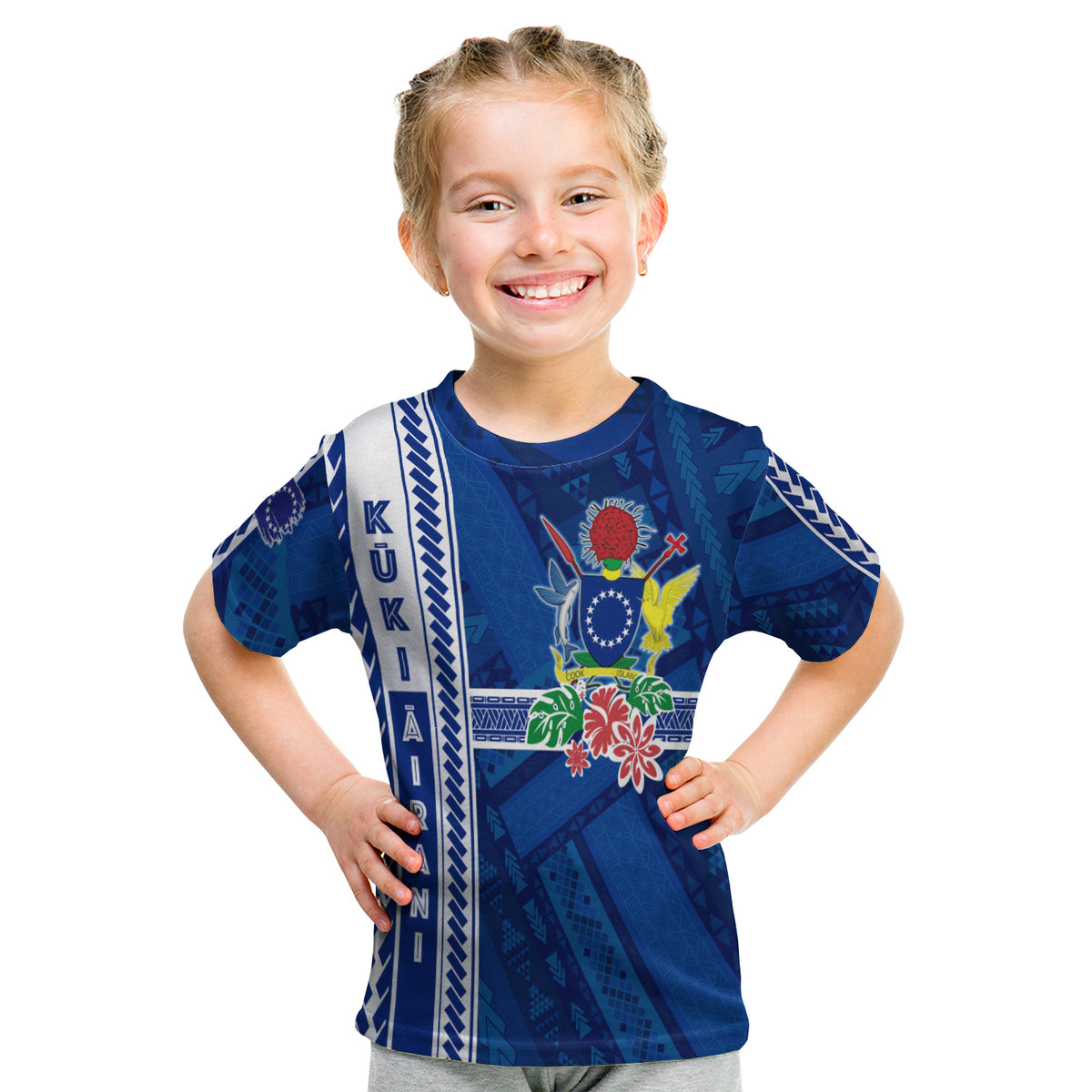 Cook Islands Turtle With Polynesian Geometrical Pattern Kid T Shirt LT7 Youth XL Size14 - Polynesian Pride