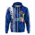 Cook Islands Turtle With Polynesian Geometrical Pattern Zip up Hoodie LT7 Zip Hoodie Blue - Polynesian Pride