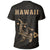 Hawaii Kakau Hammerhead Shark T Shirt Gold - Polynesian Pride