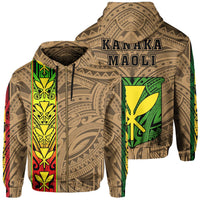 Polynesian Kanaka Flag Kanaka Maoli Hawaii Zip Hoodie Gold Unisex Gold - Polynesian Pride
