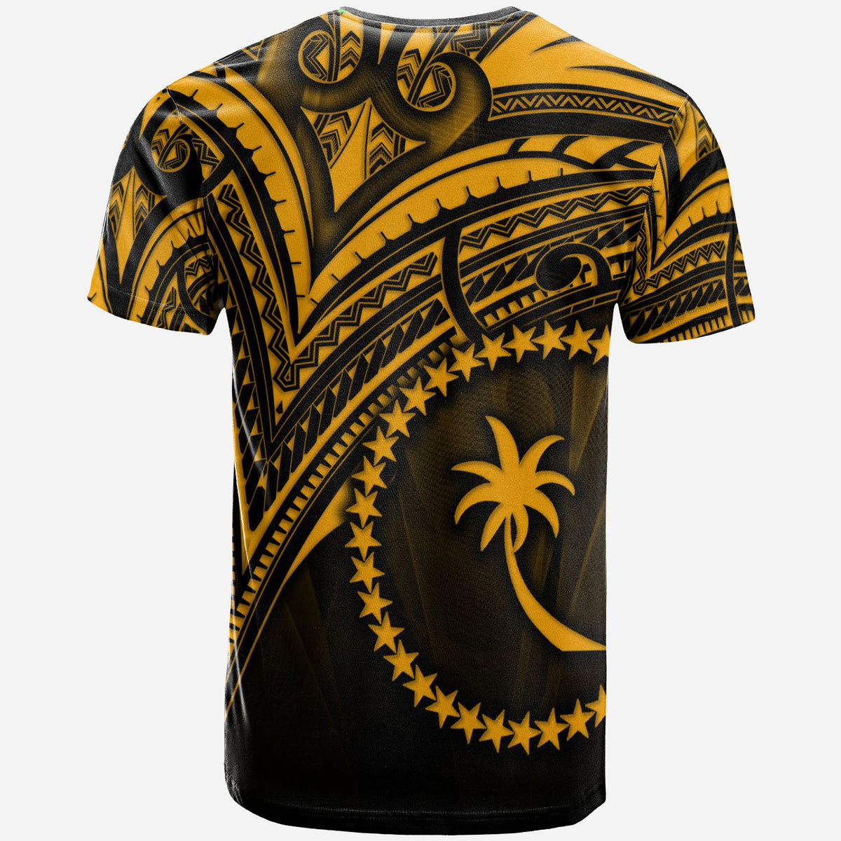 Chuuk State T Shirt Gold Color Cross Style - Polynesian Pride