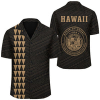 Kakau Polynesian Coat Of Arms Hawaii Shirt - Gold Unisex Gold - Polynesian Pride