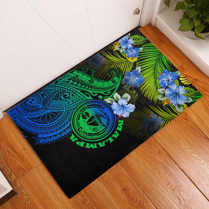 Vanuatu Malampa Province Door Mat Hibiscus Tribal Polynesian Tattoo Ver Gradient LT9 Gradient - Polynesian Pride