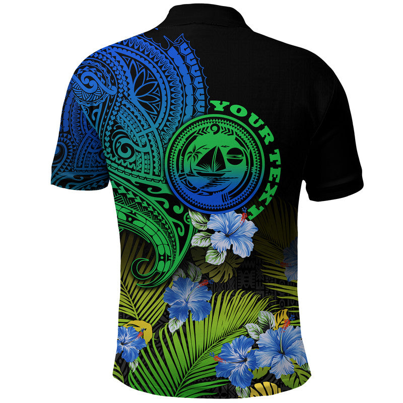 Custom Vanuatu Malampa Province Polo Shirt Hibiscus Tribal Polynesian Tattoo Ver Gradient LT9 - Polynesian Pride