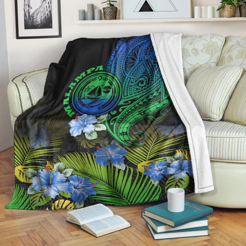 Vanuatu Malampa Province Premium Blanket Hibiscus Tribal Polynesian Tattoo Ver Gradient LT9 - Polynesian Pride