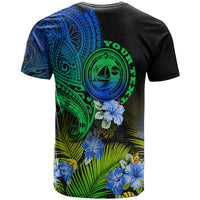 Custom Vanuatu Malampa Province T Shirt Hibiscus Tribal Polynesian Tattoo Ver Gradient LT9 - Polynesian Pride