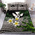 (Custom) Kanaka Maoli (Hawaiian) Quilt Bed Set, Polynesian Plumeria Banana Leaves Gray Personal Signature Gray - Polynesian Pride