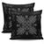 Hawaiian Quilt Maui Plant And Hibiscus Pattern Pillow Covers - Gray Black - AH - Polynesian Pride