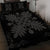 Hawaiian Quilt Maui Plant And Hibiscus Pattern Quilt Bed Set - Gray Black - AH - Polynesian Pride