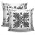 Hawaiian Quilt Maui Plant And Hibiscus Pattern Pillow Covers - Gray White - AH - Polynesian Pride