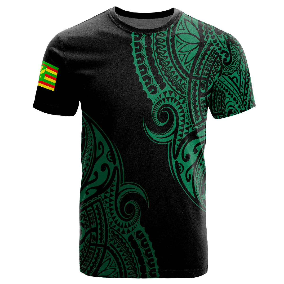 Personalized Hawaii Kanaka Map Polynesian Warrior Ikaika Unisex T Shirt William Style Green - Polynesian Pride