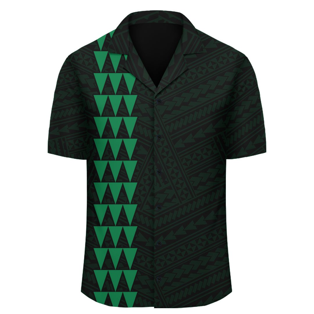 Kakau Polynesian Coat Of Arms Hawaii Shirt - Green - Polynesian Pride