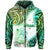 New Zealand Maori Hoodie Aotearoa Manaia Green Paua Shell Heare Ra LT9 Zip Hoodie Green - Polynesian Pride