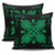 Hawaiian Quilt Maui Plant And Hibiscus Pattern Pillow Covers - Green Black - AH - Polynesian Pride