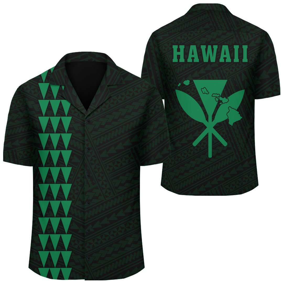 Kakau Polynesian Kanaka Map Hawaii Shirt - Green Unisex Green - Polynesian Pride