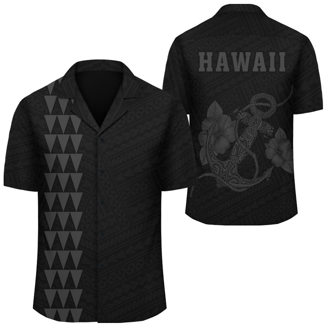 Kakau Polynesian Anchor Hawaii Shirt - Grey Unisex Grey - Polynesian Pride