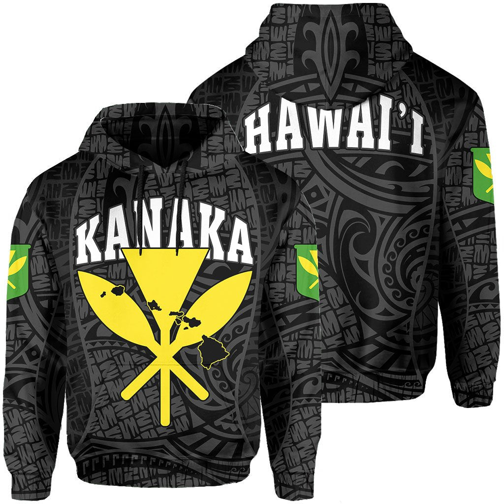 Polynesian Kanaka Maoli Hawaii Hoodie Grey Gel Style Unisex Grey - Polynesian Pride