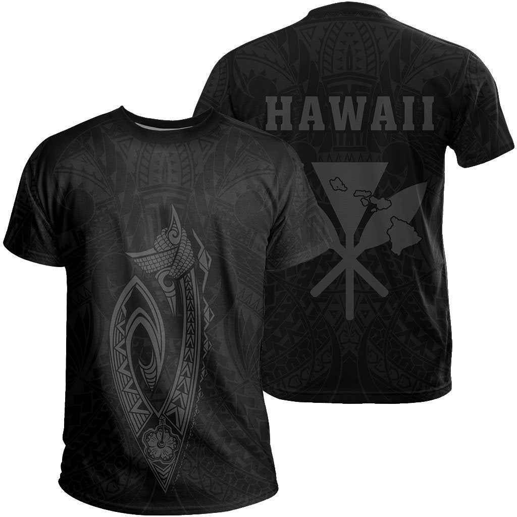 Hawaii Kakau Makau Fish Hook Polynesian T Shirt Grey Unisex Grey - Polynesian Pride