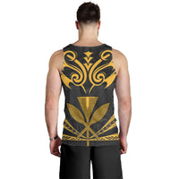 Hawaii Kanaka Polynesian Football Jersey Men's Tank Top - Grey And Yellow - Bernice - AH - Polynesian Pride