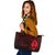 Guam Leather Tote - Red Color Cross Style Black - Polynesian Pride