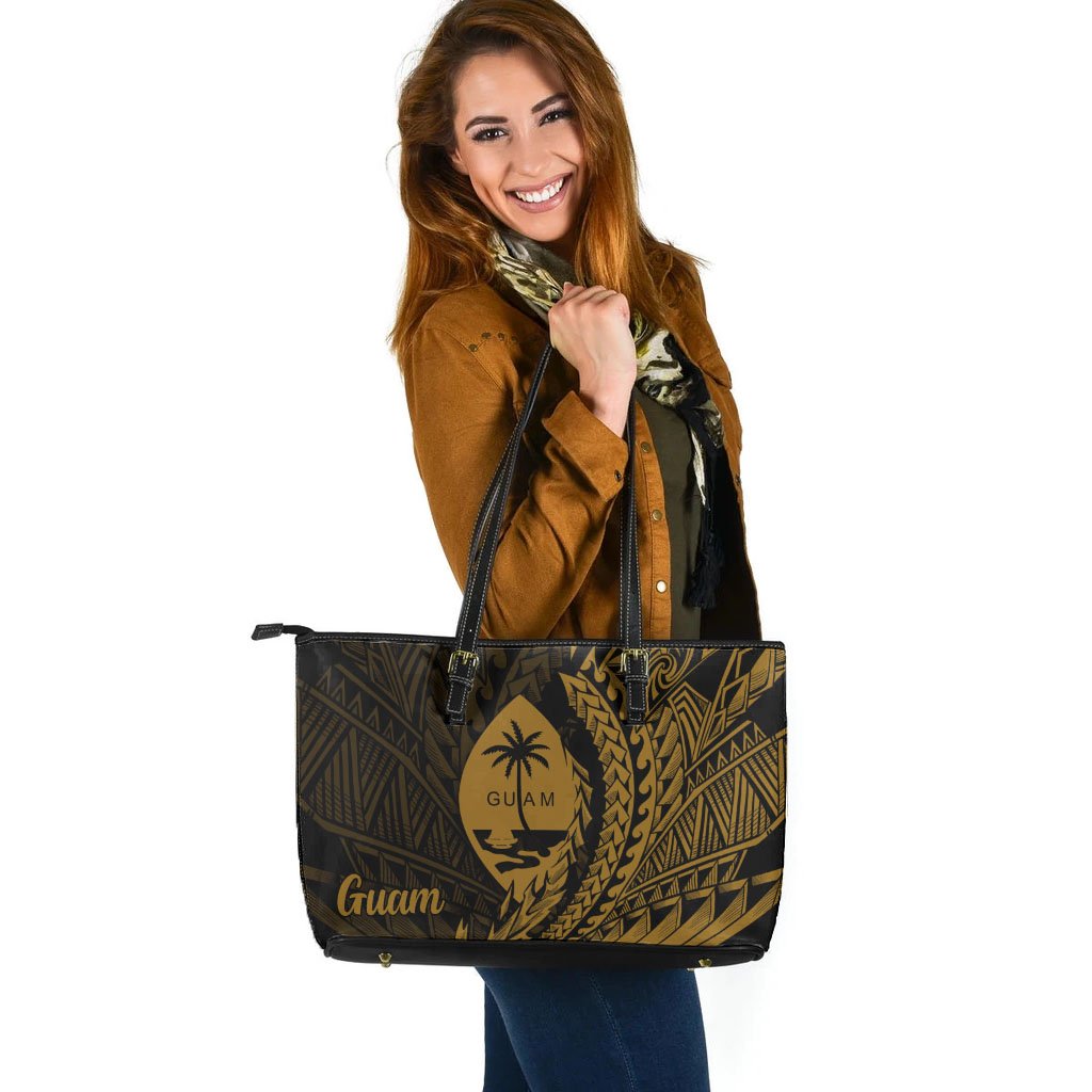 Guam Leather Tote - Wings Style - Polynesian Pride