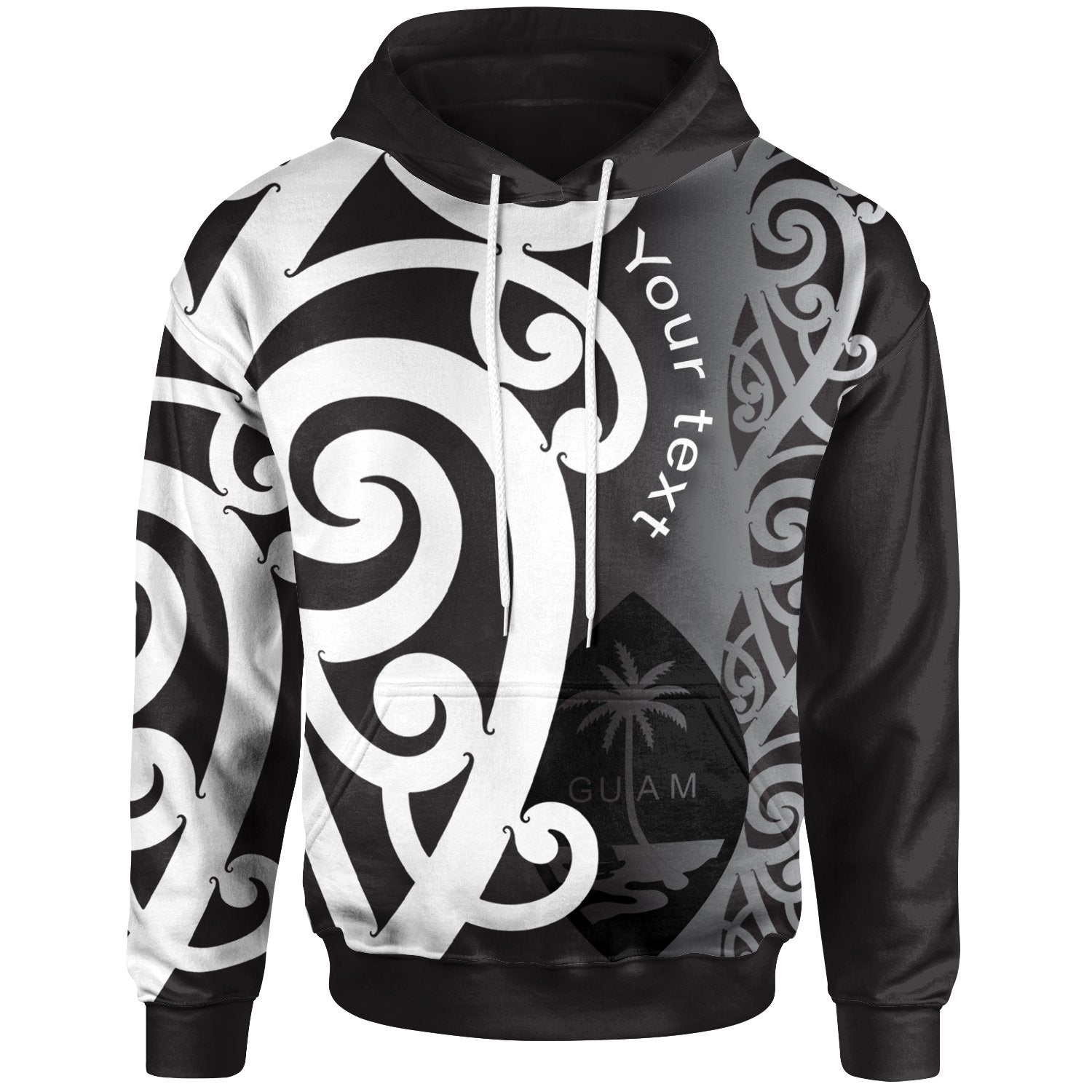 Guam Custom Personalized Hoodie Micronesian Maori Pattern Style White Unisex White - Polynesian Pride