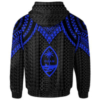 Guam Hoodie Polynesian Armor Style Blue - Polynesian Pride