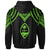 Guam Custom Zip up Hoodie Polynesian Armor Style Green - Polynesian Pride