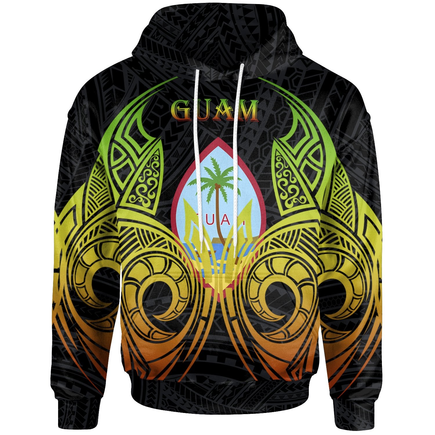 Guam Hoodie Polynesian Reggae Tatoo Unisex Reggae - Polynesian Pride