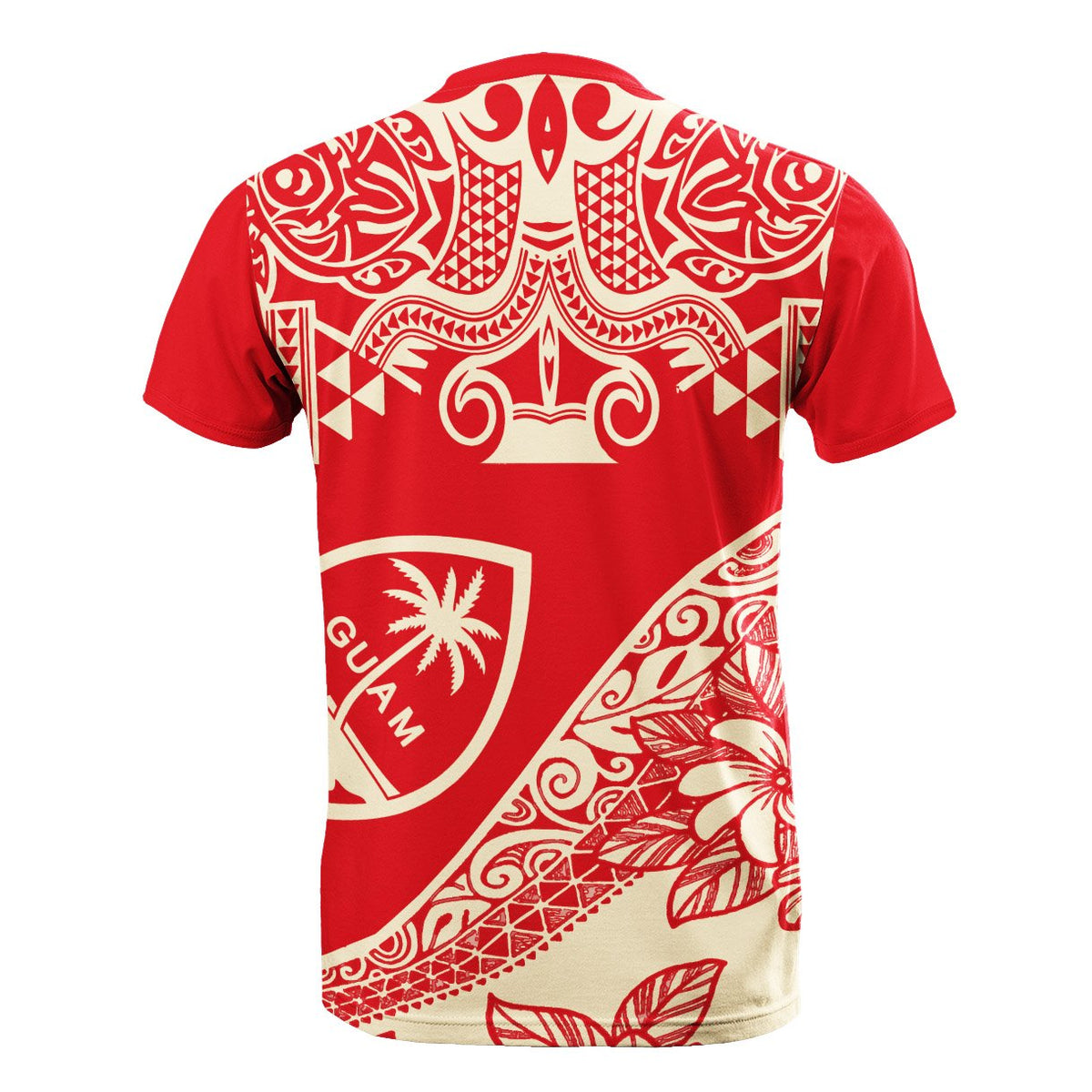 Guam T Shirt Polynesian Pattern Red Color - Polynesian Pride