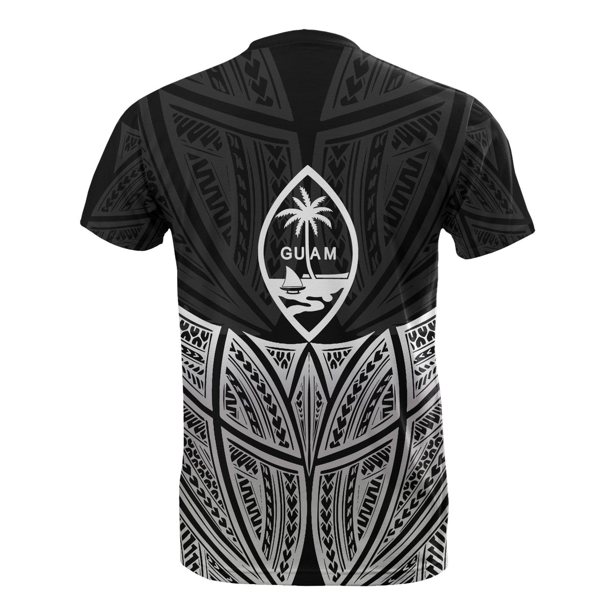Guam Polynesian Custom T Shirt Black Pride Map and Seal - Polynesian Pride