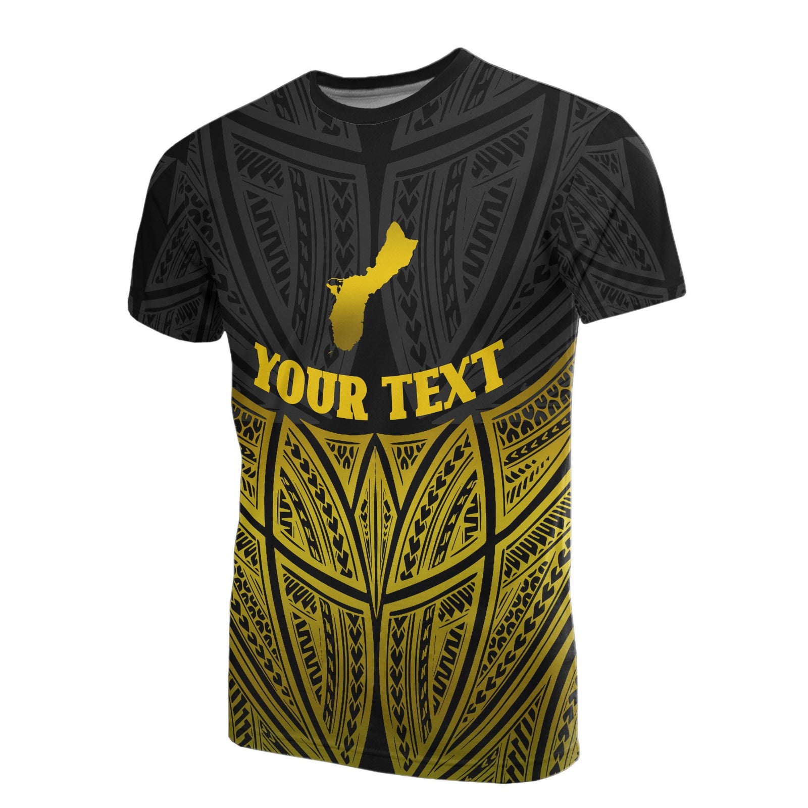 Guam Polynesian Custom T Shirt Gold Pride Map and Seal Unisex Gold - Polynesian Pride