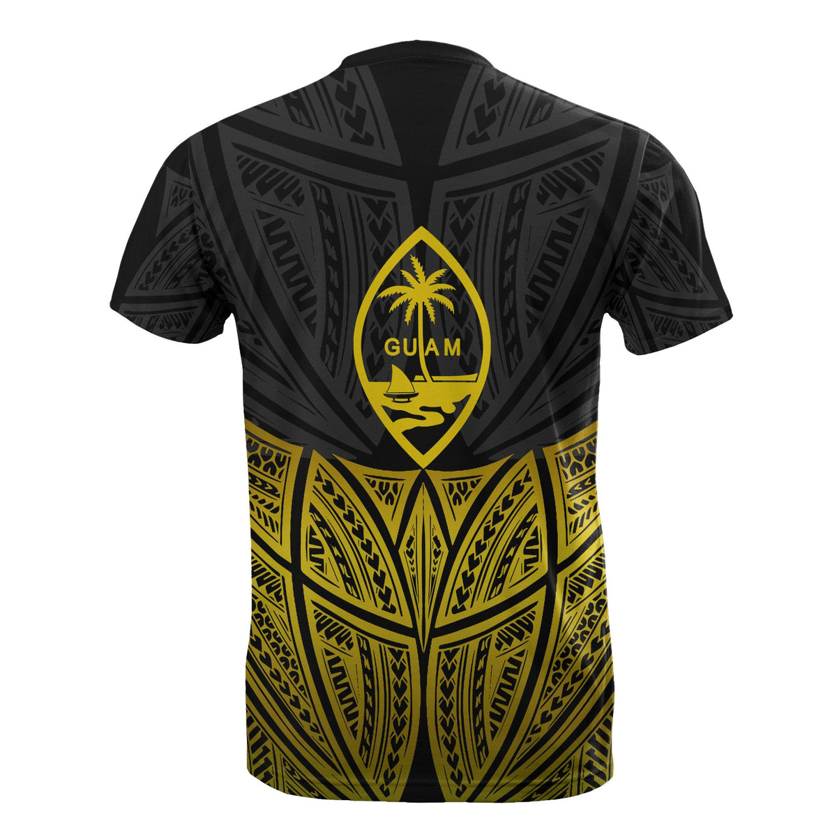 Guam Polynesian T Shirt Gold Pride Map and Seal - Polynesian Pride
