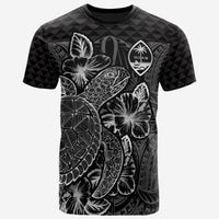 Guam T Shirt Guam Coat of Arms Turtle Hibiscus Black Unisex Black - Polynesian Pride