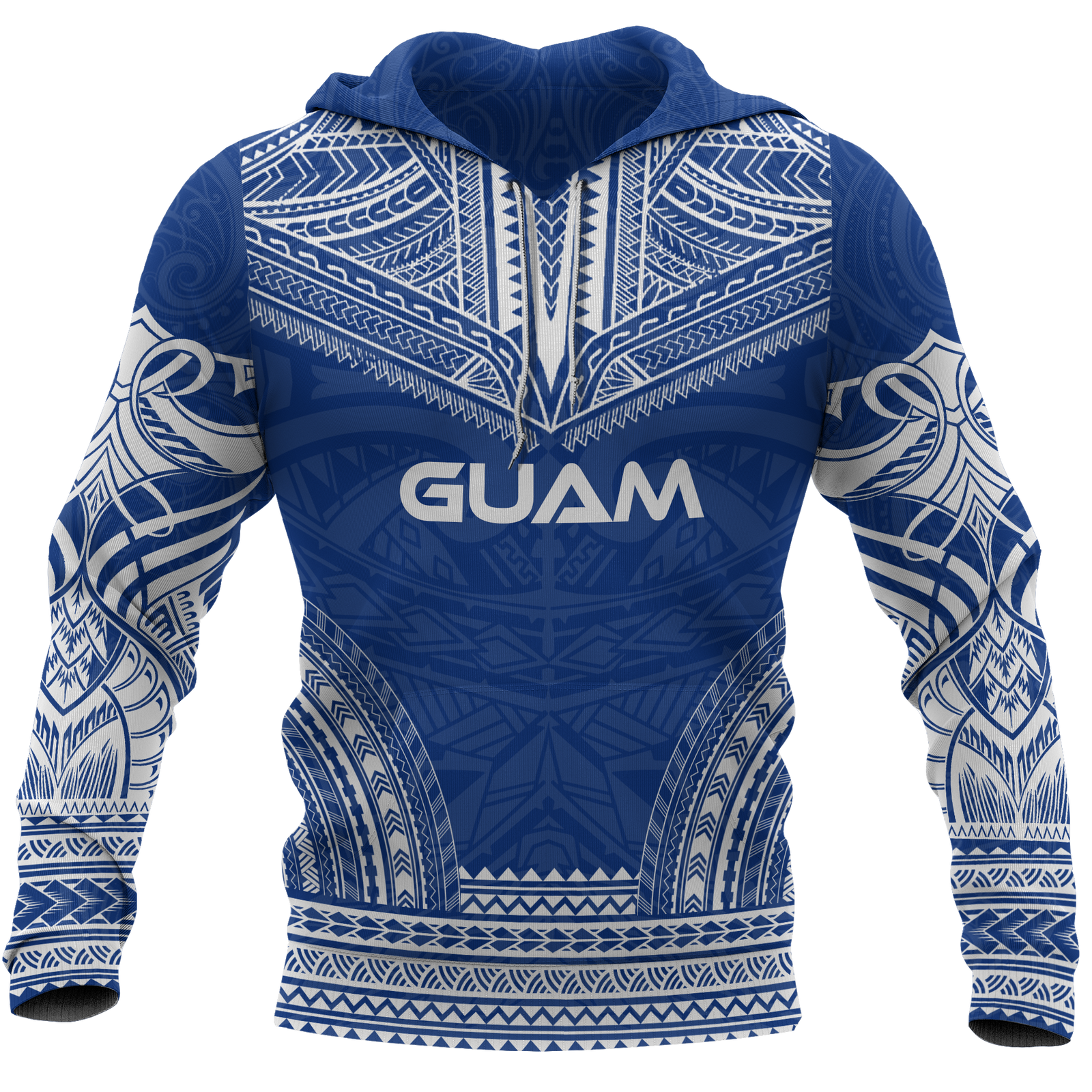 Guam Polynesian Chief Hoodie Blue Version Unisex Blue - Polynesian Pride