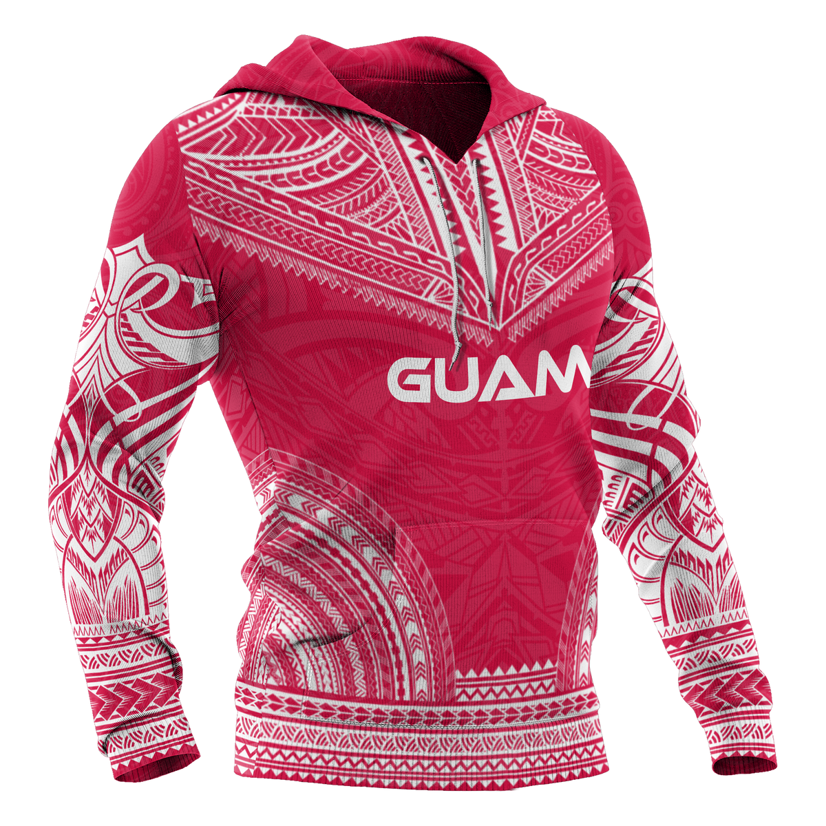 Guam Polynesian Chief Hoodie Red Version - Polynesian Pride