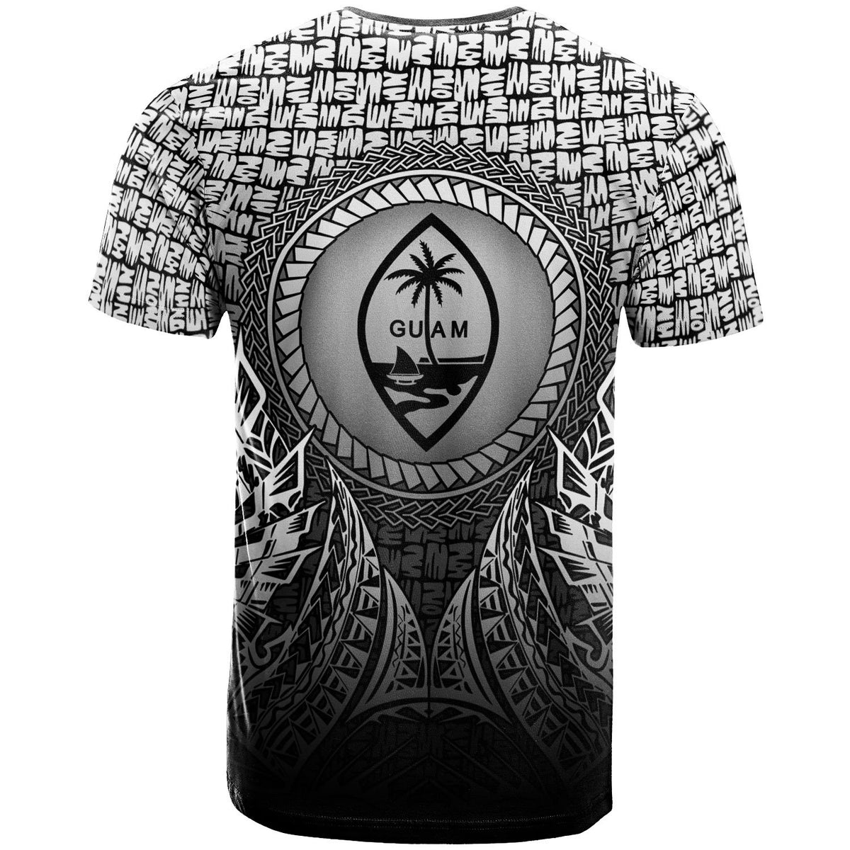 Guam T Shirt Circle Pattern Black - Polynesian Pride